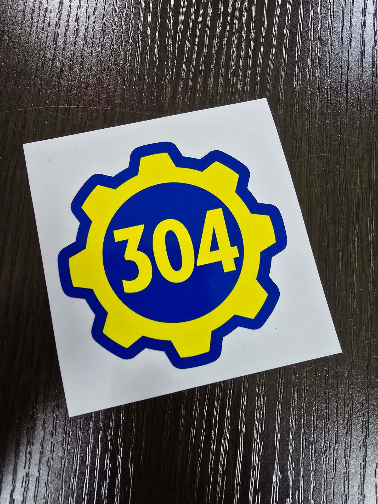 Vault 304 3" x 3" Sticker for Water Bottles and Laptops