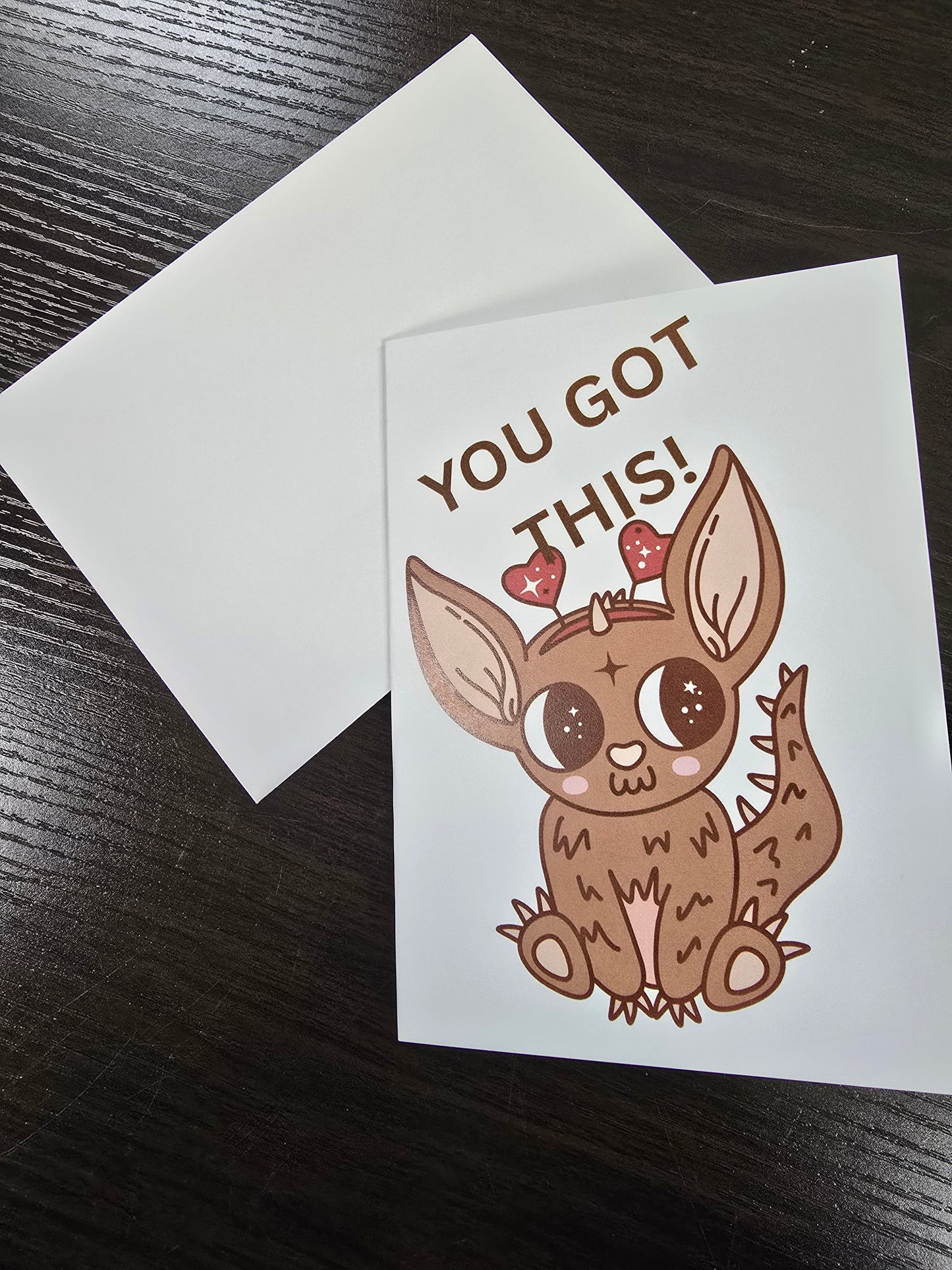 “You Got This!” Chupacabra Encouragement Card — Cute Cryptid Design