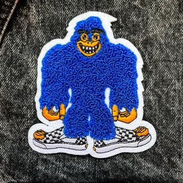Bigfoot Blue Iron On Patch