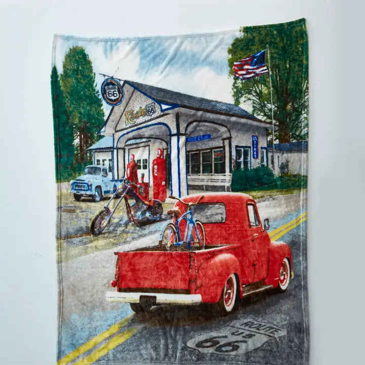 "Route 66" 1-Ply Faux Fur Everyday Blanket