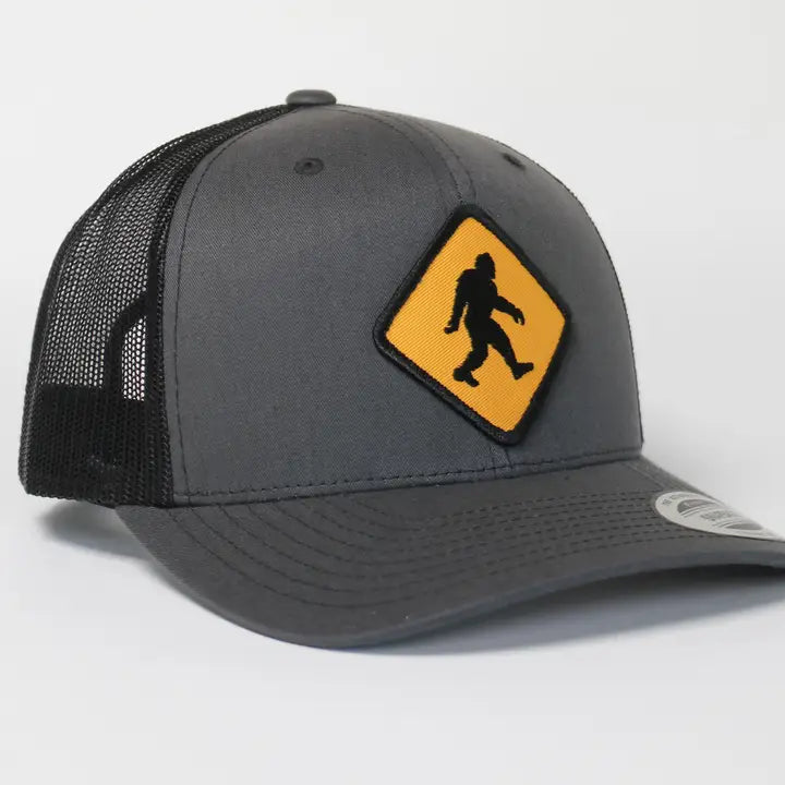 Bigfoot Crossing Trucker Hat Black