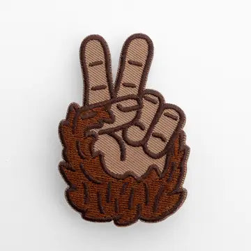 Bigfoot Peace Sign Iron On Patch
