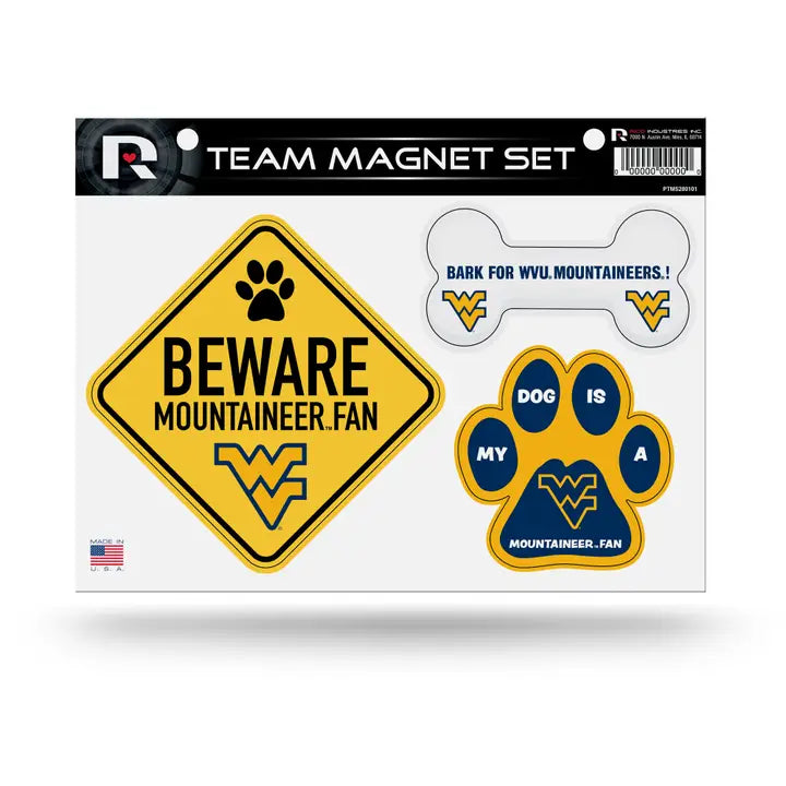 Ncaa West Virginia Team Pet Magnet Set