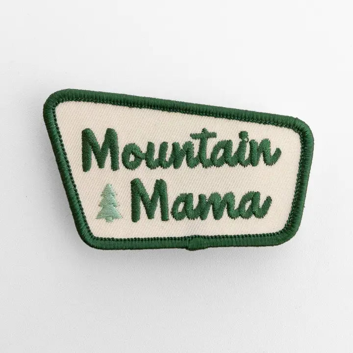 Mountain Mama Green Iron On Patch