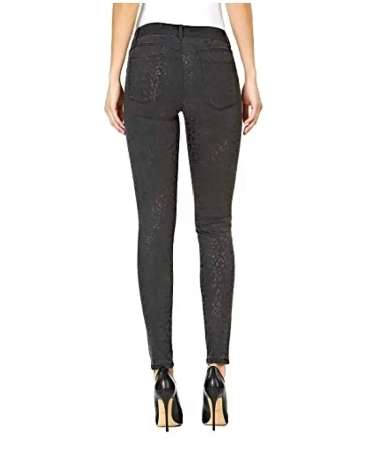 Numero Reeves Mid Rise Skinny Jeans Regular Grey Leopard Wash Size 26