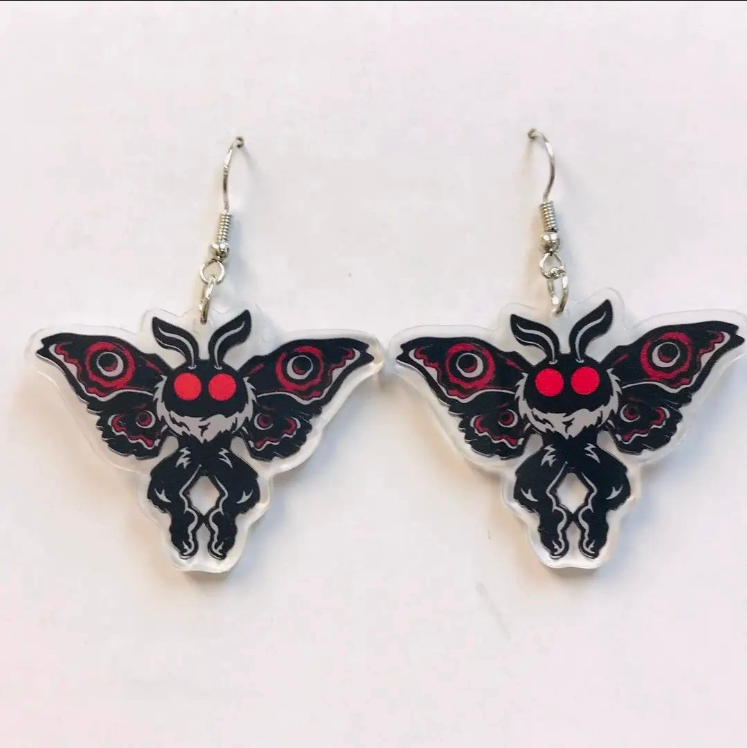 Acrylic Mothman Earrings