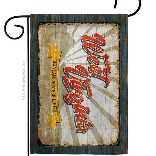 West Virginia Vintage Americana States Decor Flag
