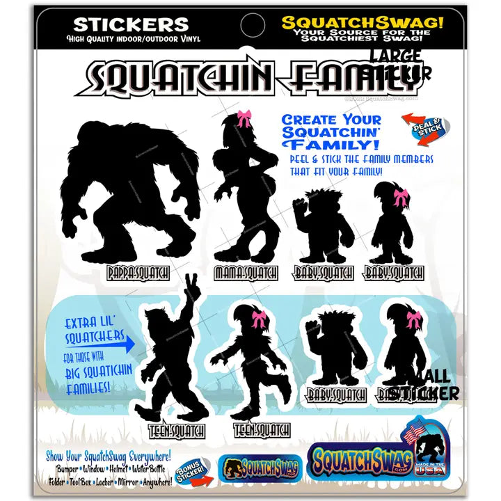 Squatchin Family! -Bigfoot, Sasquatch Sticker By SquatchSwag
