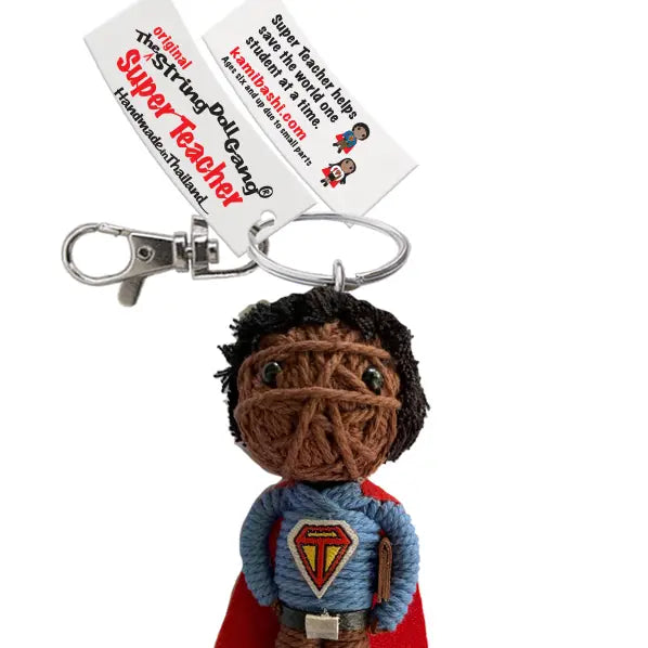 Super Teacher (Boy, Brown String) String Doll Keychain