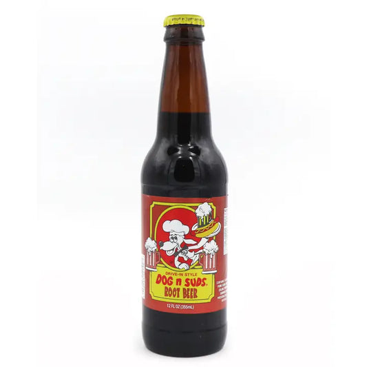 Dog N Suds Root Beer Soda, 12oz Glass Bottle