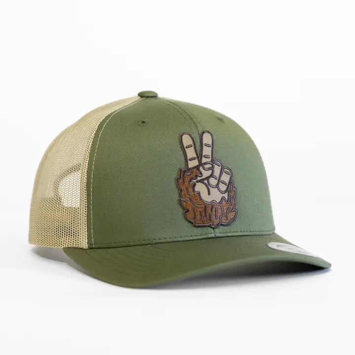 Peace Sign Hat Green