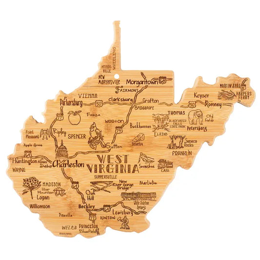 Destination West Virginia Cutting Board w/ Engraved Artwork