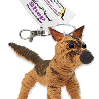 Shep the German Shepherd String Doll Keychain