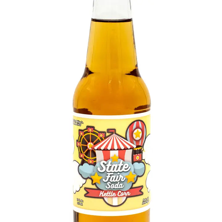 State Fair Soda, Kettle Corn 12ct Glass Bottles