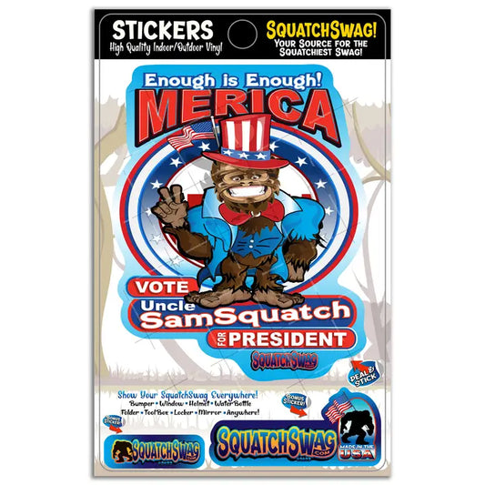Uncle SamSquatch - Bigfoot, Sasquatch, Yeti Sticker - Standard 'Best Seller' (Approx 4x6in)