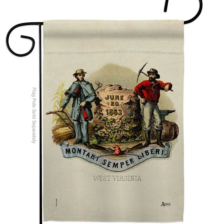 Flag Coat Arms West Virginia States Usa Us Historic Garden