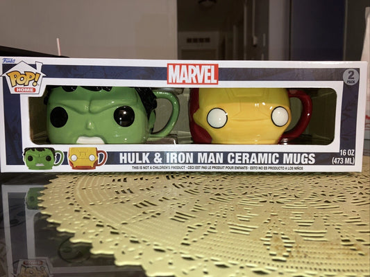 Funko Pop Mugs Hulk and Iron Man