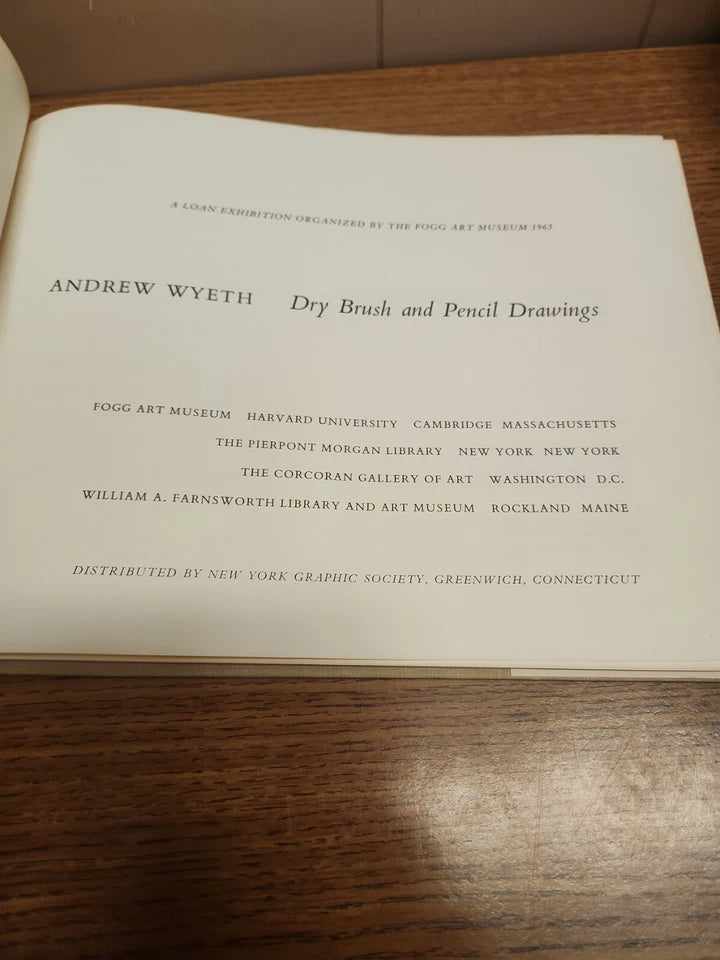 Andrew Wyeth Dry Brush And Pencil Drawings Vintage Artist Book 1968 Art Museum