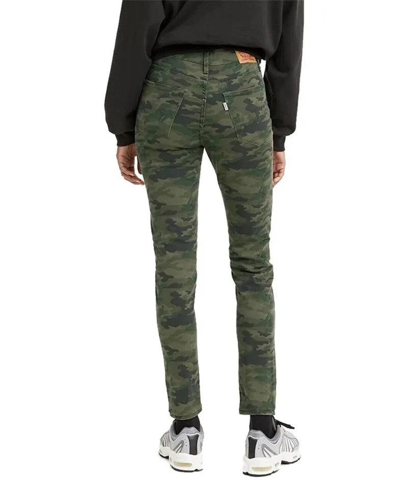 Levi's Women's 721 High-Rise Skinny Jeans Green Camo Size 14 Short 32 x 28