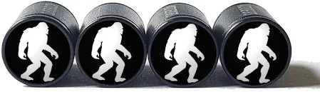 Bigfoot  Valve Stem Caps Black On White