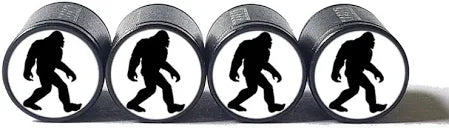 Bigfoot Valve Stem Caps White On Black