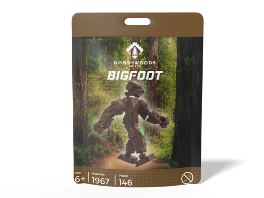 Small Bigfoot 146-piece brick building set featuring the legendary Sasquatch cryptid