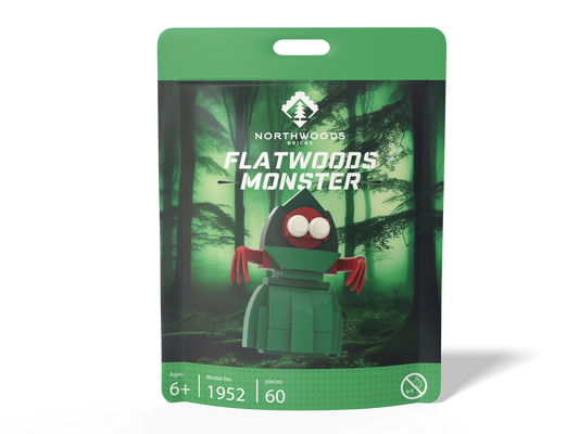 Small Flatwoods Monster 67-piece brick building set inspired by the West Virginia cryptid