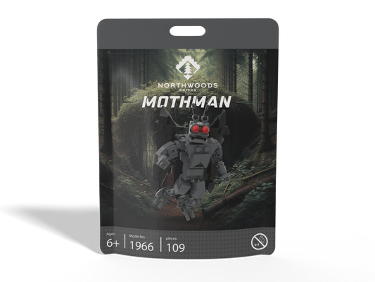 Small Mothman 109-piece brick building set inspired by the Point Pleasant West Virginia cryptid